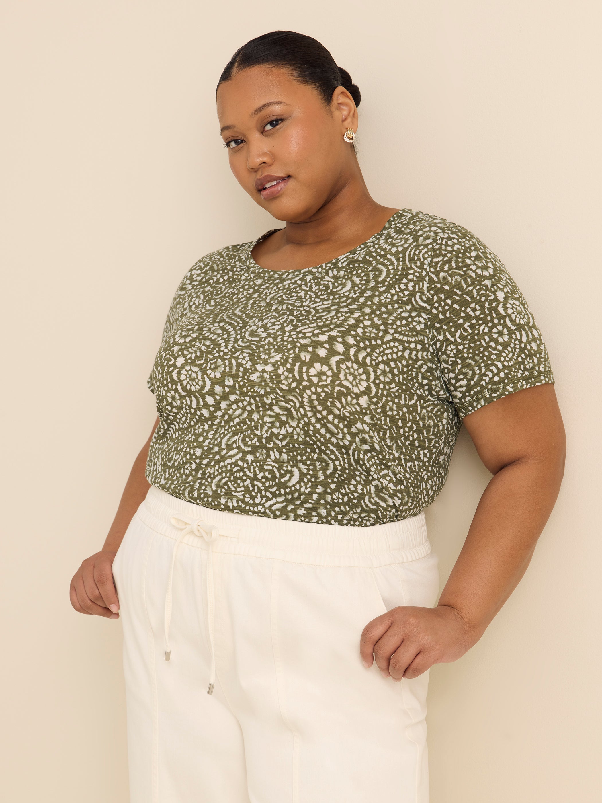 Curvy-Fit Short-Sleeve Crew-Neck Tee