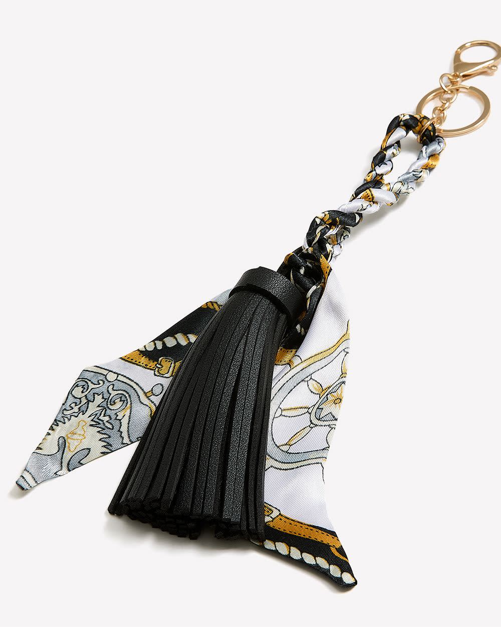 Twisted Scarf Keychain Bag Charm with Tassel