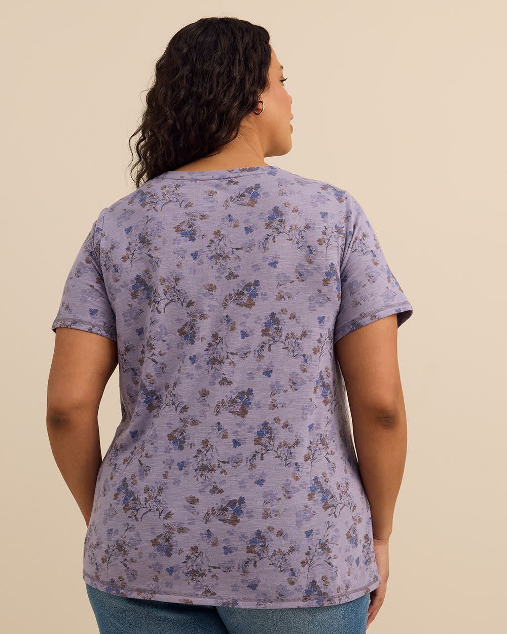 T-shirt coupe galbée à col rond 