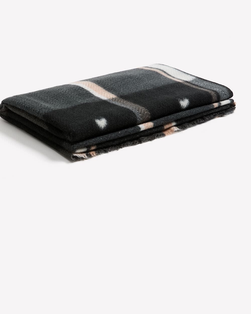 Grande écharpe carreautée avec coeurs