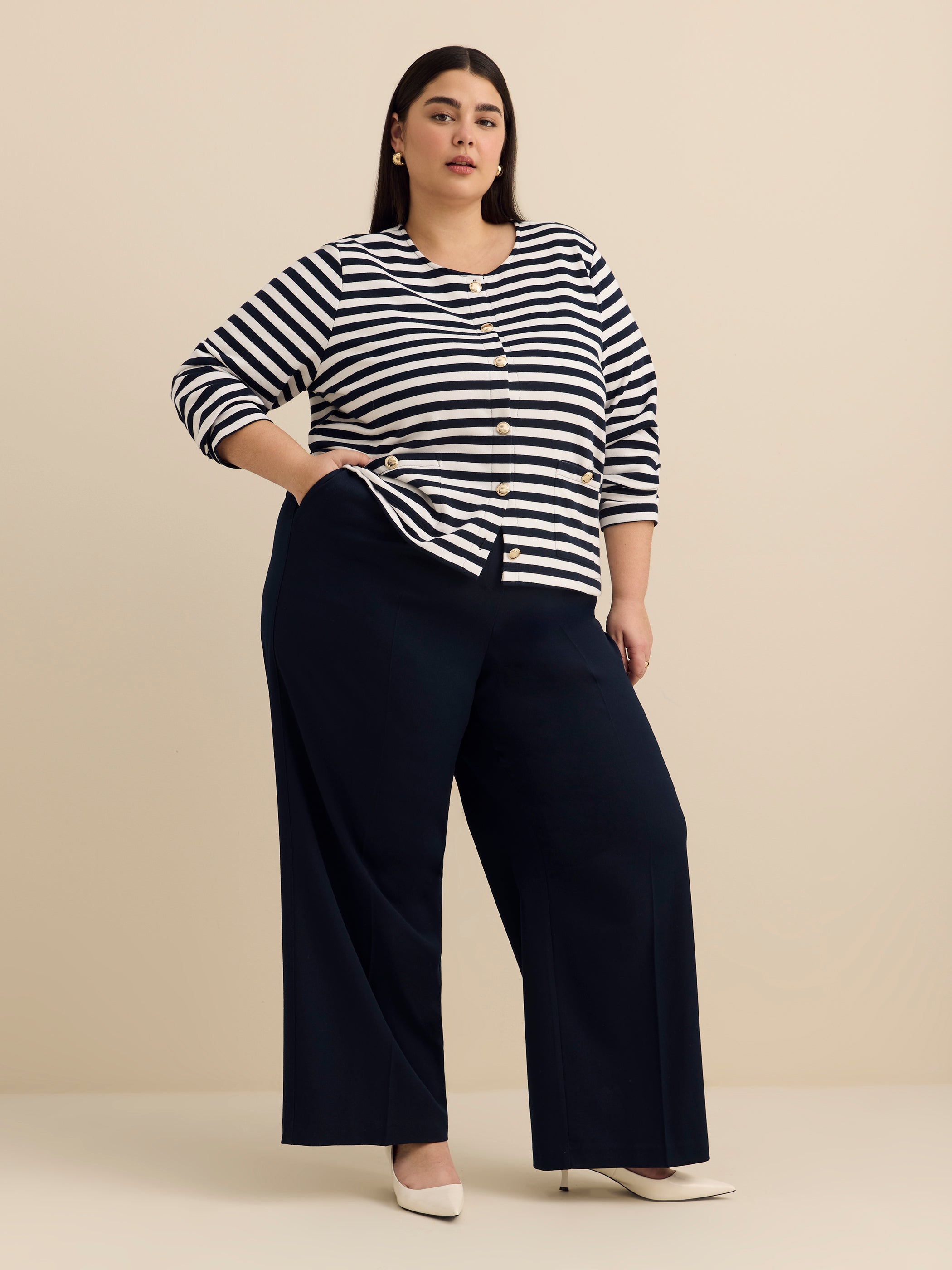 Button Up Short Cardigan with Pockets