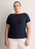 Fitted Boat-Neck Ribbed Knit Baby Tee