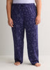 Blue Star-Print Cotton Knit Wide-Leg Pyjama Pant - tiVOGLIO