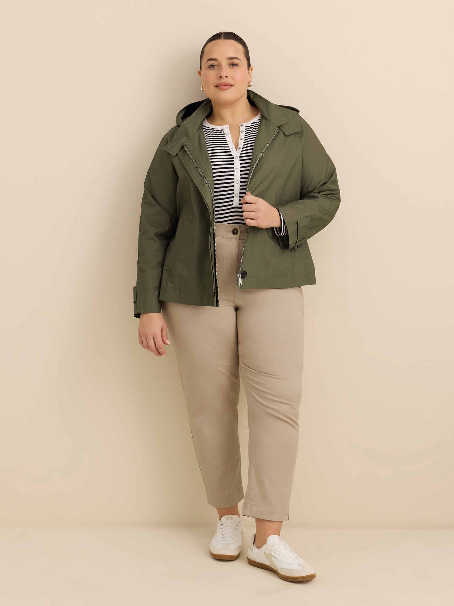 Grey Short Trench Jacket