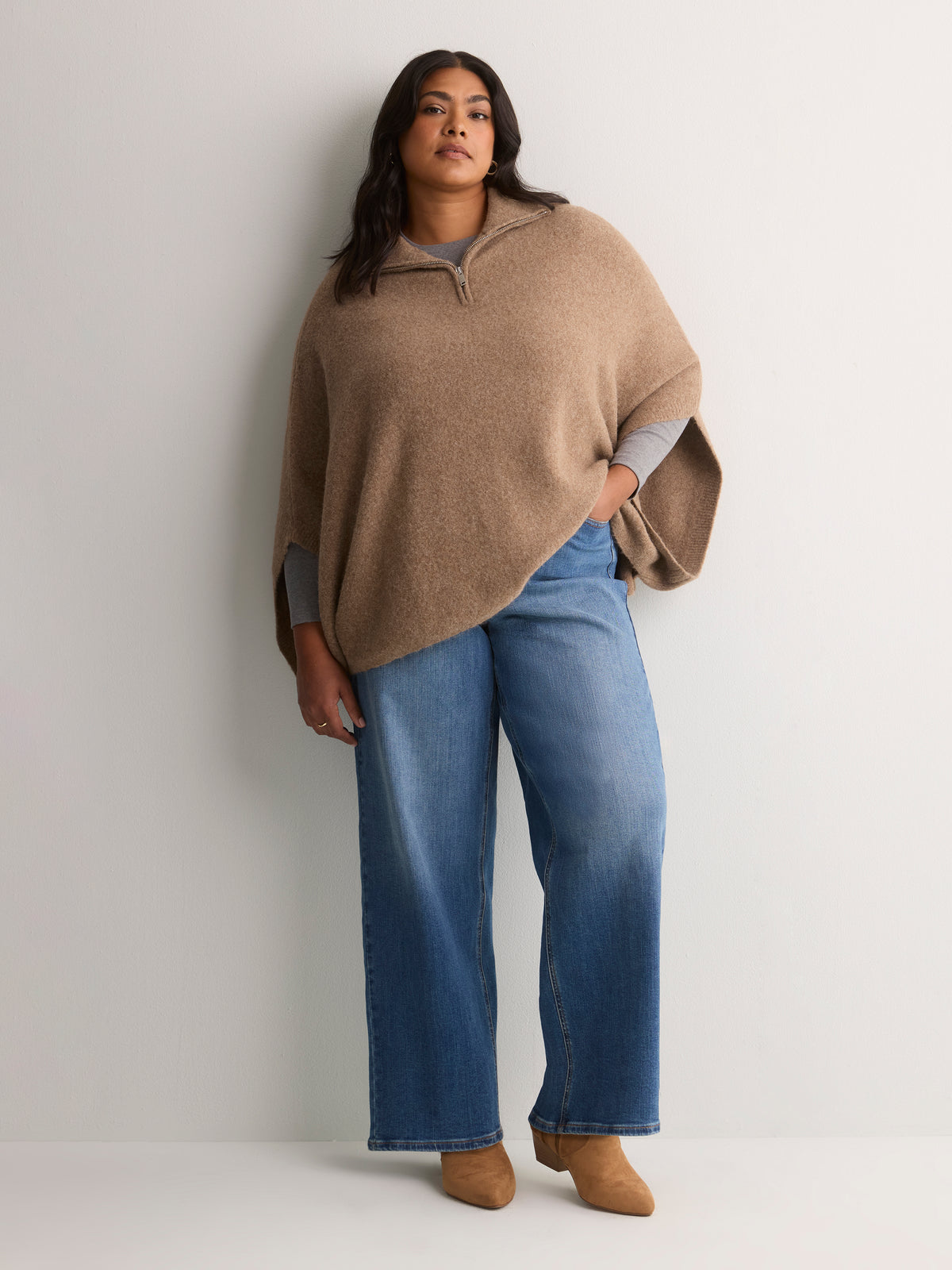Half Zip Pop-Over Cape