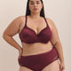 Underwire Burgundy Contour T-Shirt Bra with Lace - Déesse Collection