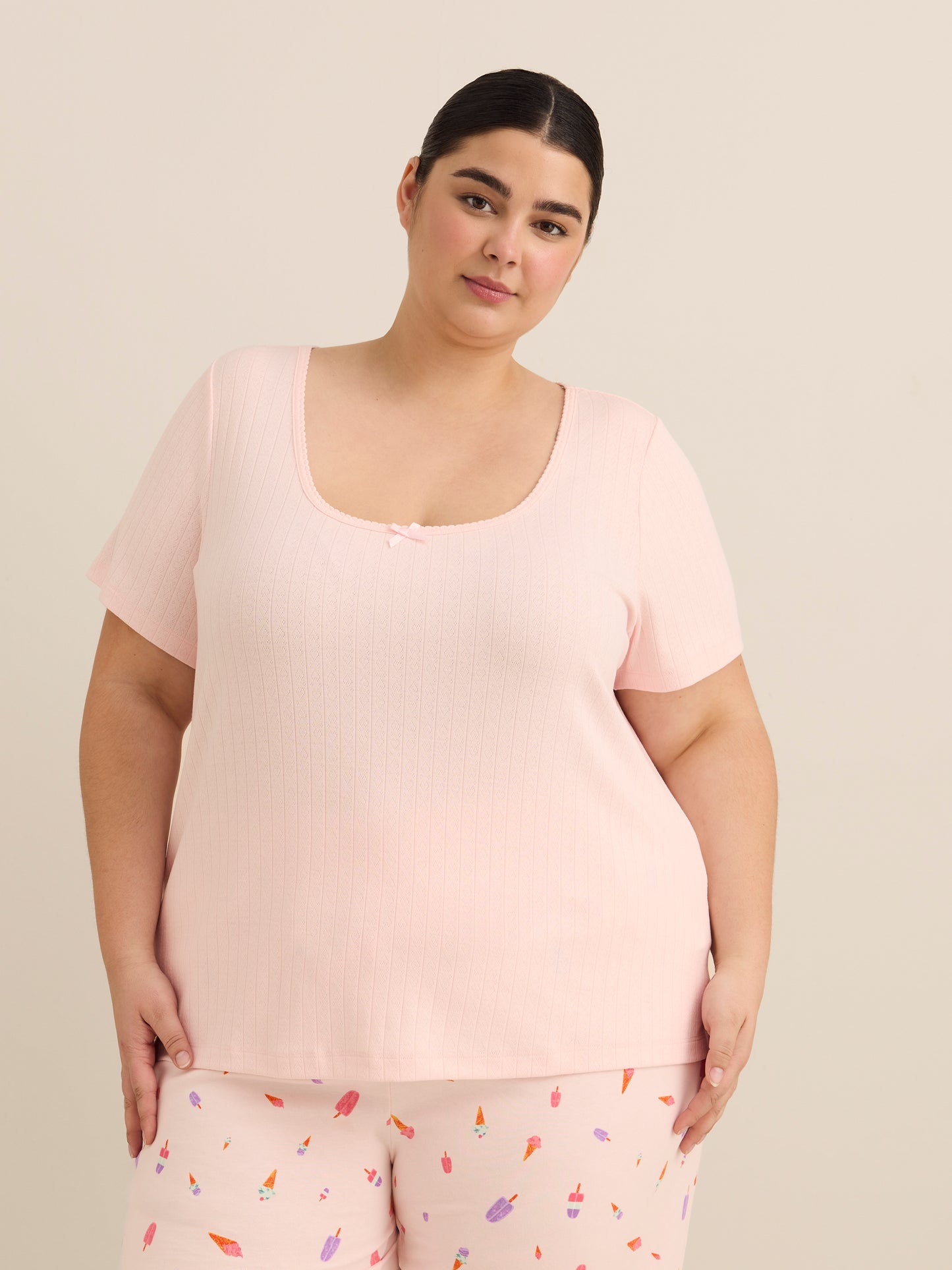 Pointelle Short-Sleeve Pyjama Top - ti Voglio