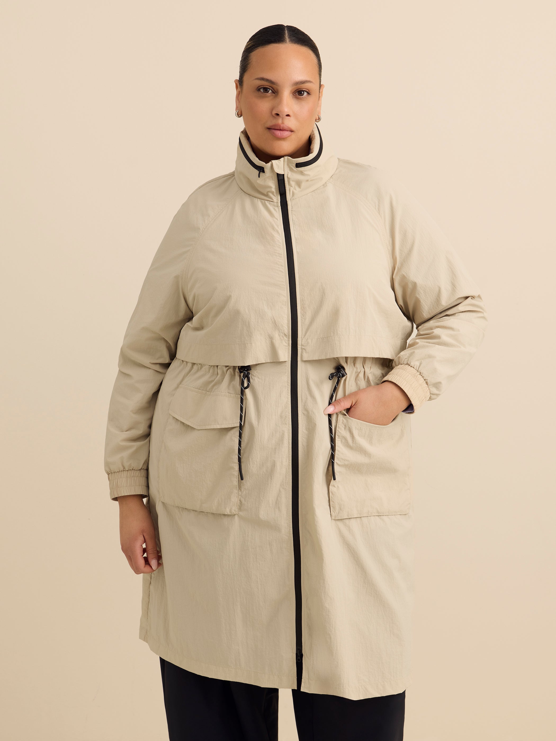 Manteau coupe-vent imperméable long - ActiveZone