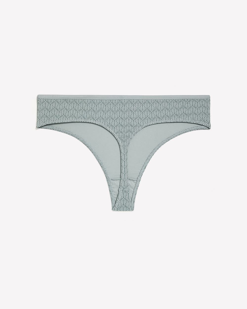 Culotte tanga en coton sauge à  motif de fougère - ti Voglio