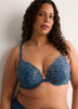 Blue Underwire Plunge Bra with Magnetic Front Closure - Déesse Collection