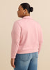 Neoprene Bomber Knit Top with Shirt Collar