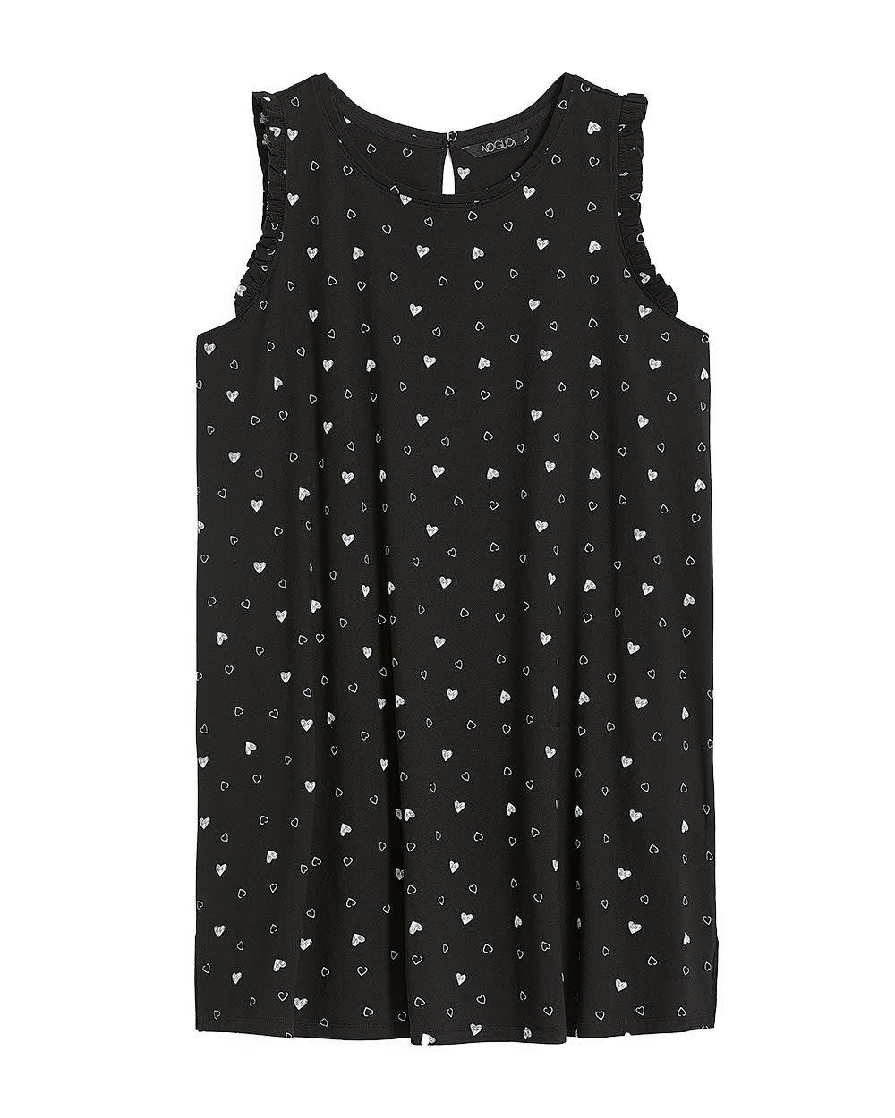 Cotton Sleeveless Sleepshirt with Ruffles