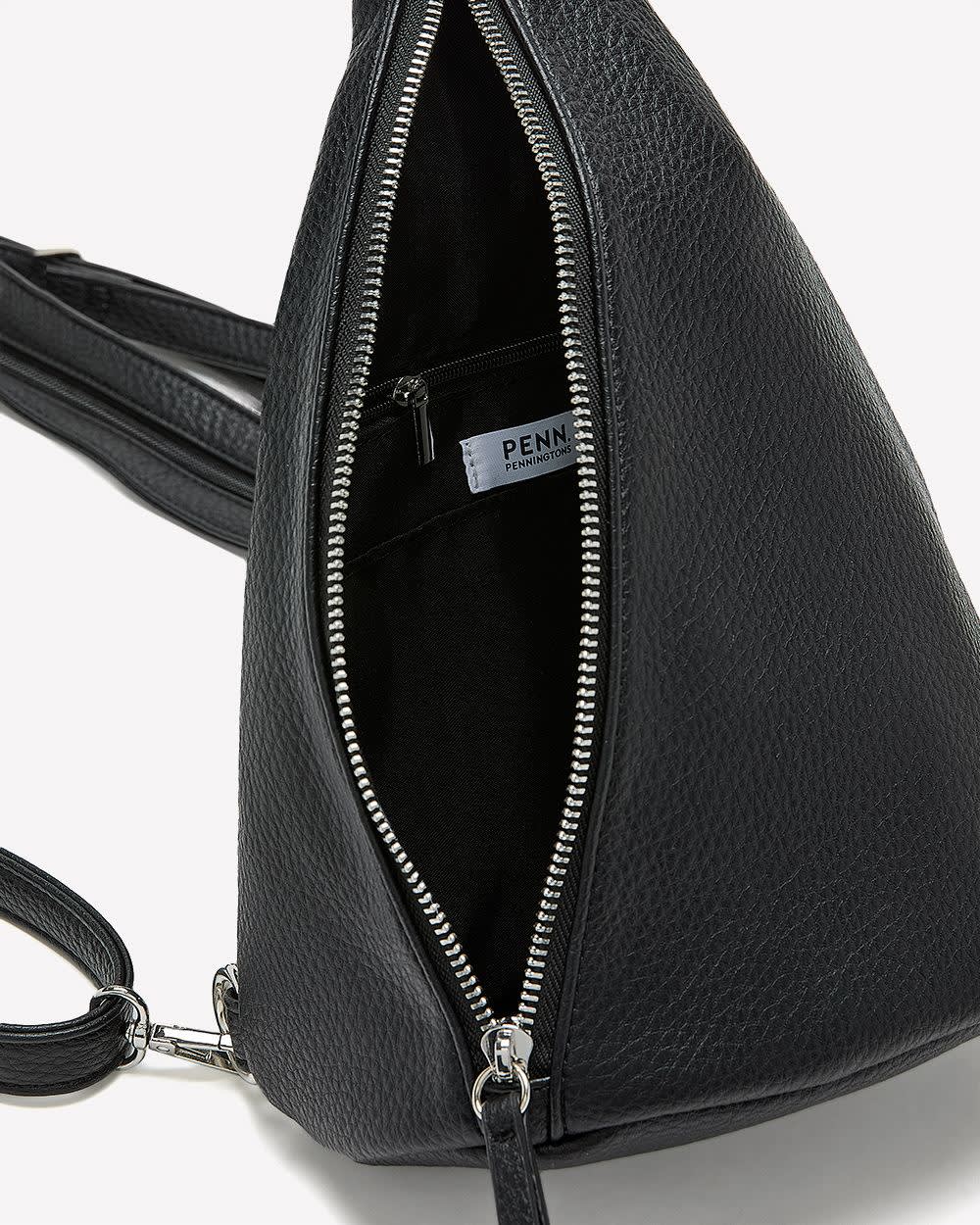 Sac à bandoulière en faux cuir noir