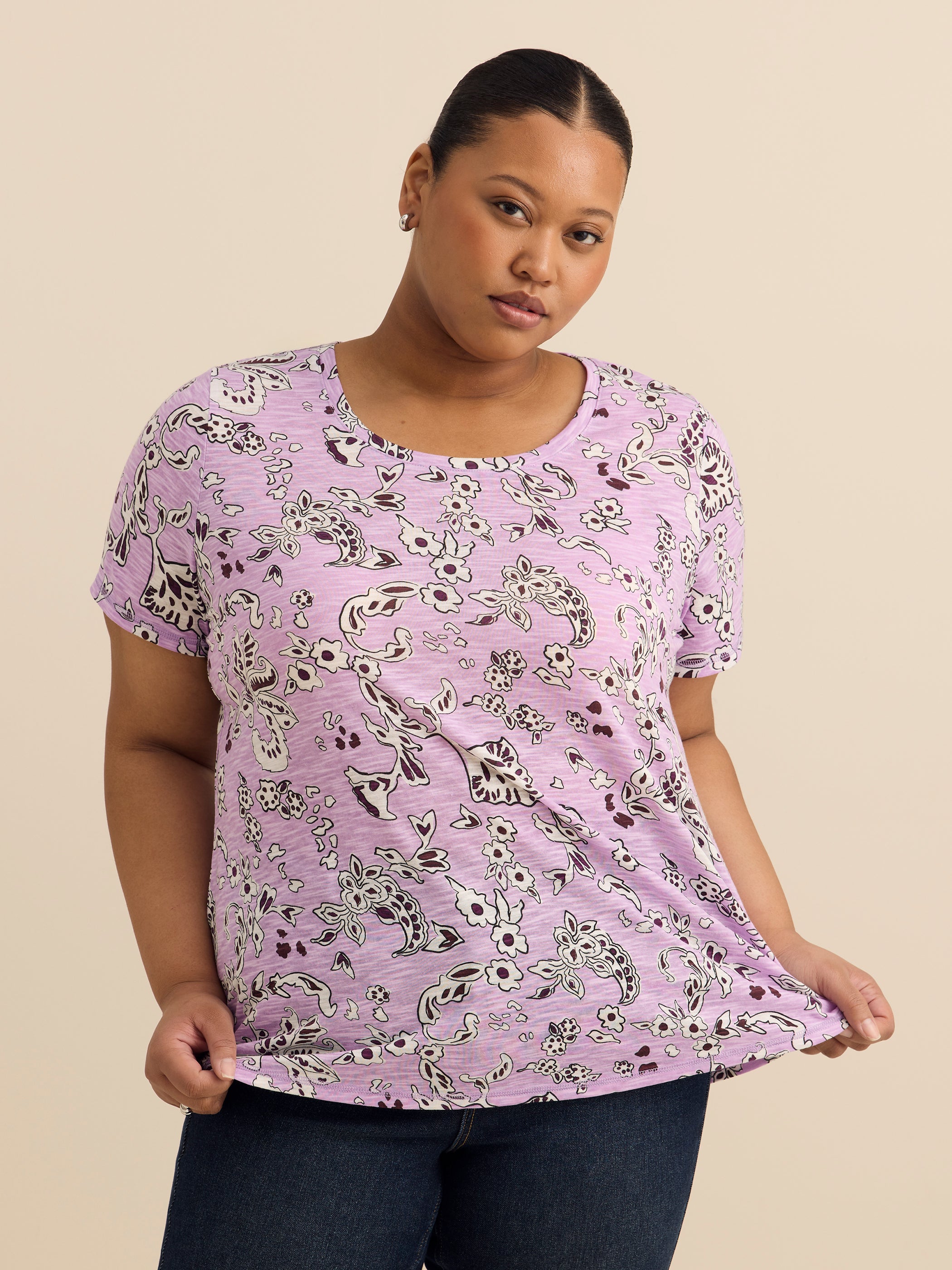 Curvy-Fit Short-Sleeve Crew-Neck Tee