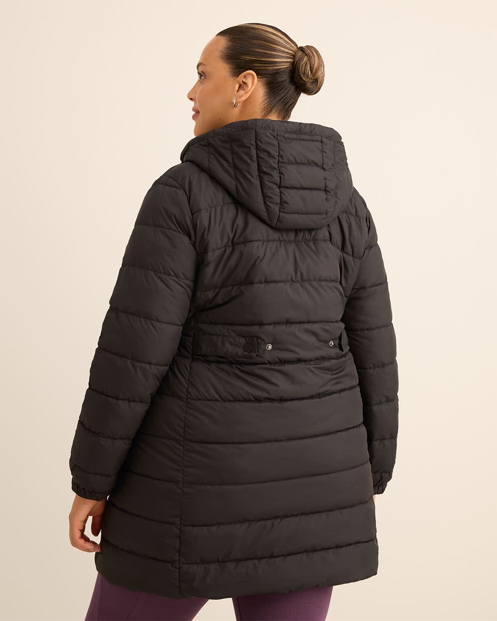 Manteau long compressible avec capuche détachable