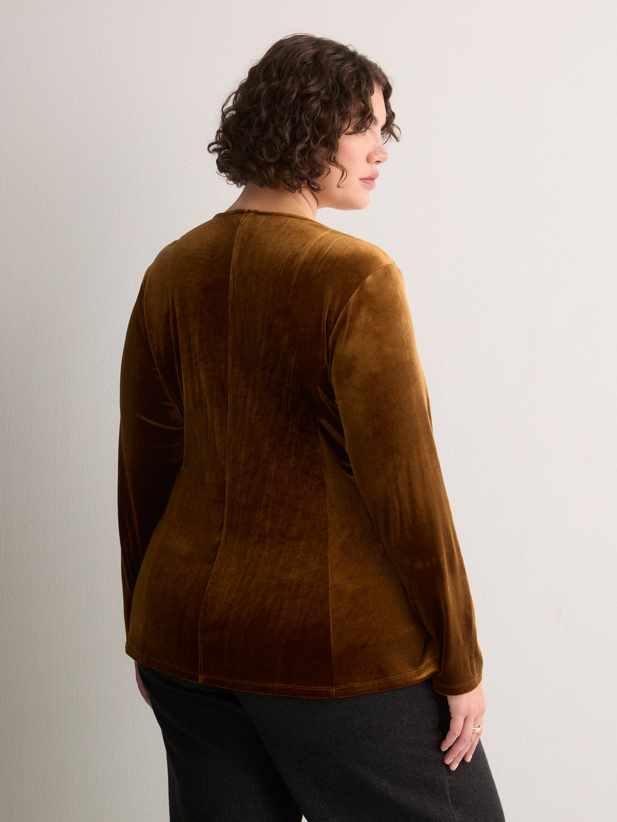 Fit-and-Flare Tie-Front Velvet Cardigan