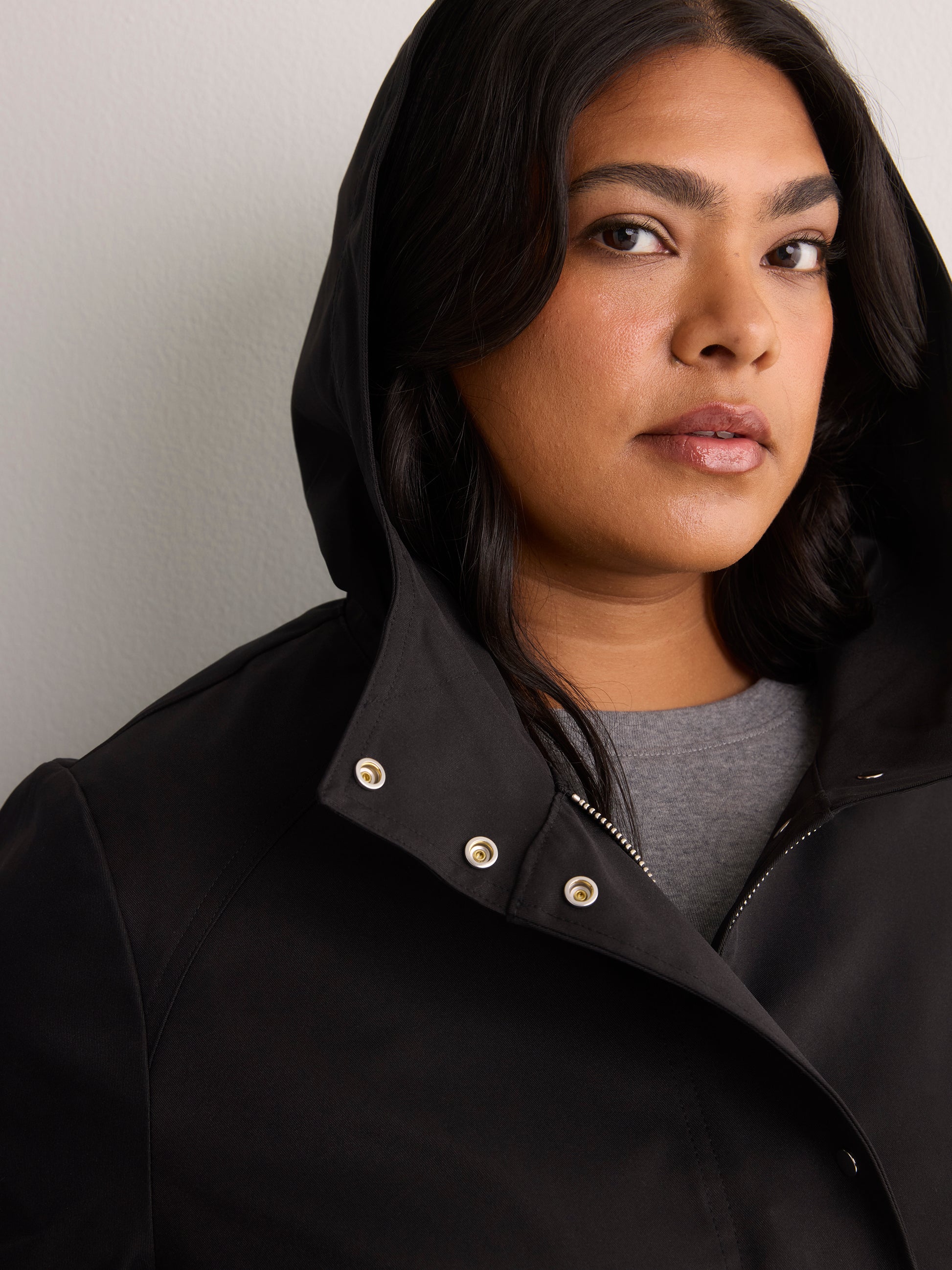 Long Hooded Rain Jacket