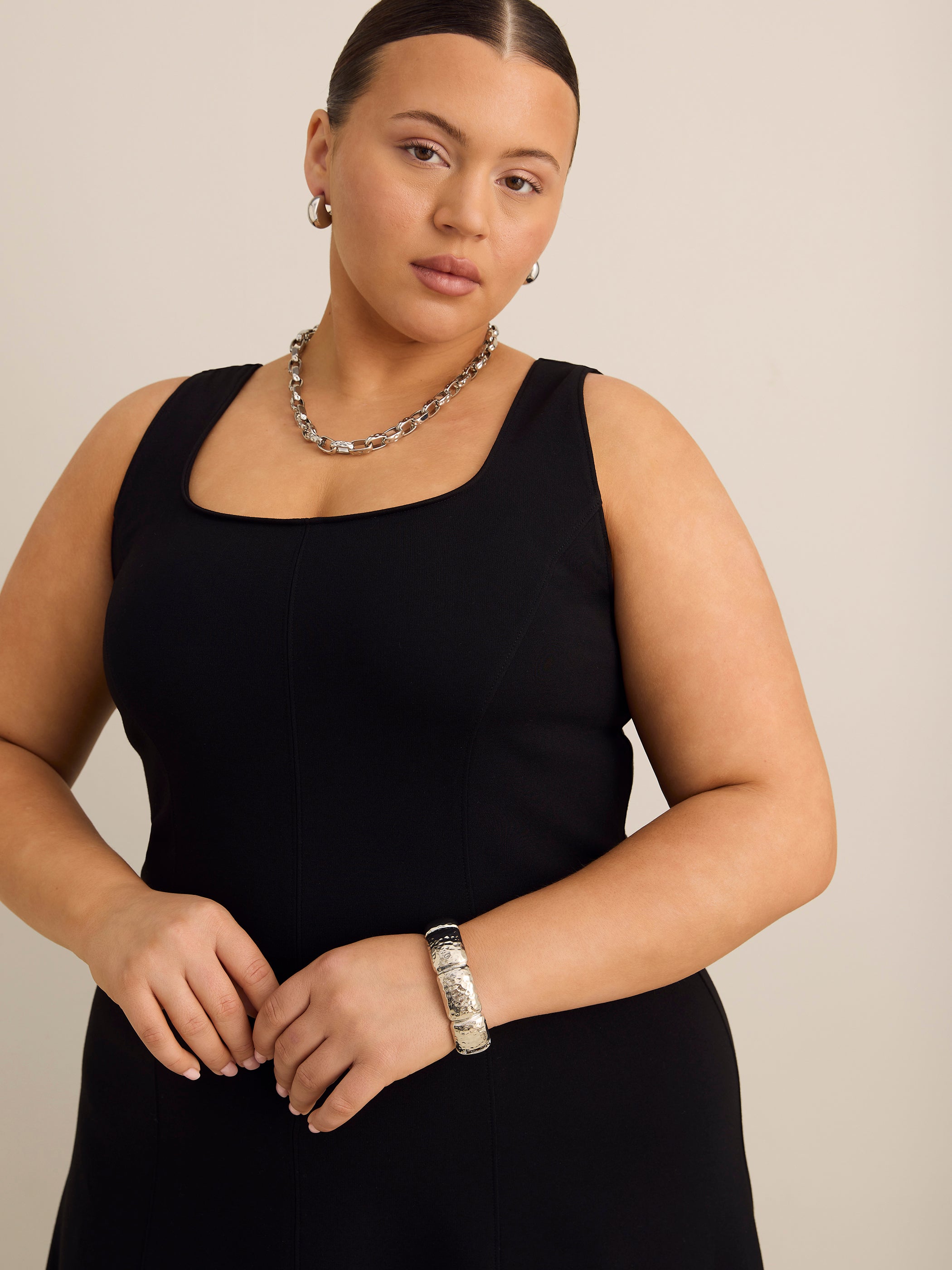 Robe midi sans manches avec encolure carrée - Addition Elle