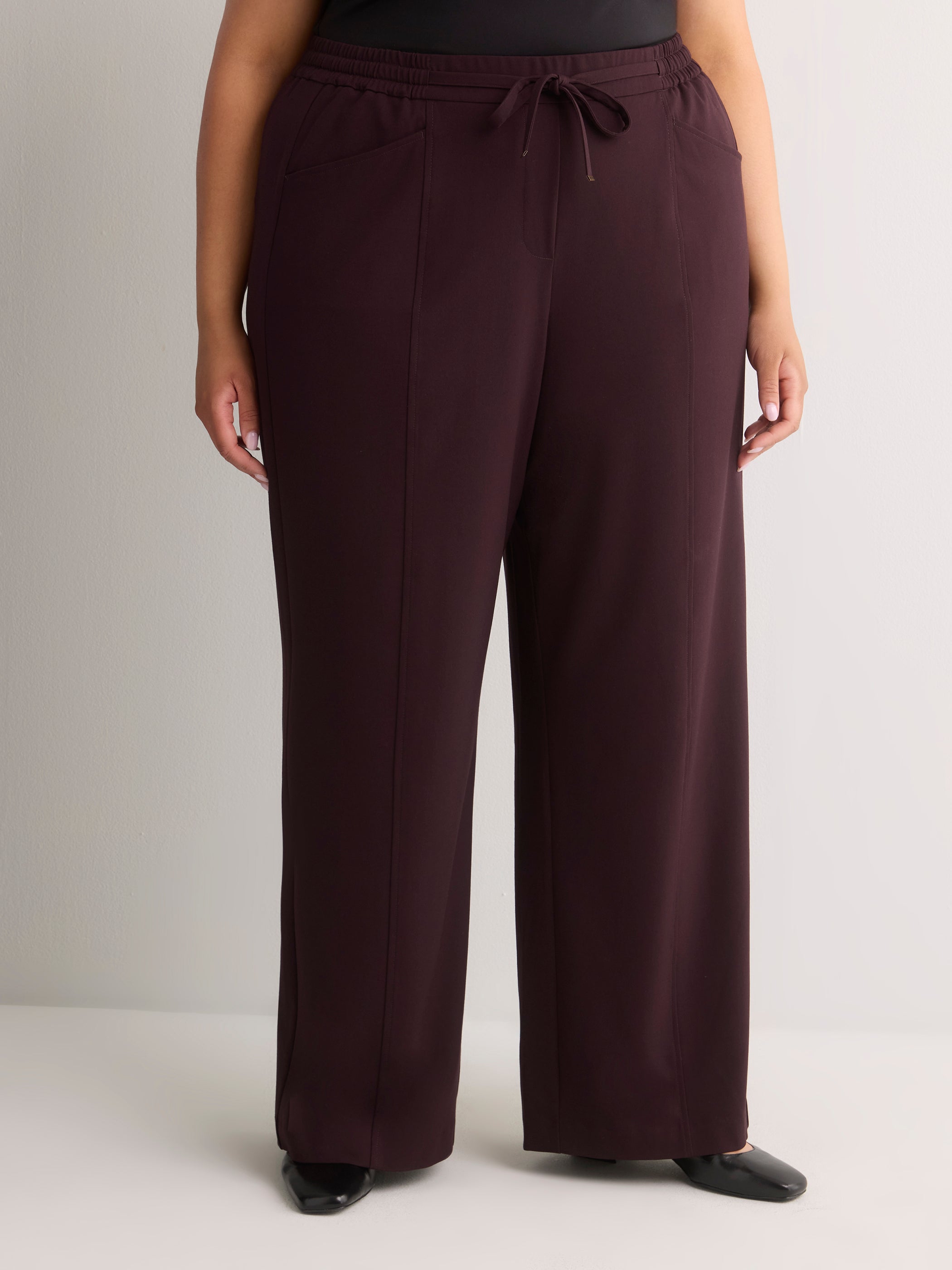 Pull-On Wide-Leg Workleisure Pant