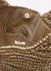 Straw Tote Bag with Buckle Strap