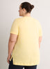 Boyfriend-Fit V-Neck Tee with Slits