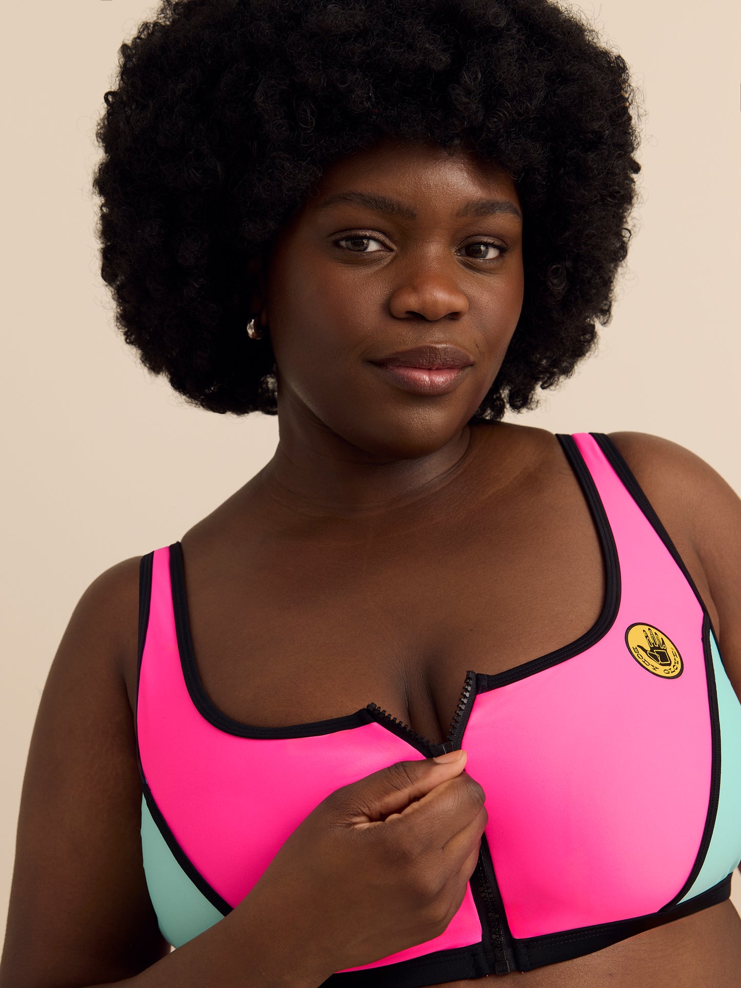 Neon Zippered-Front Crop Swim Top - Body Glove