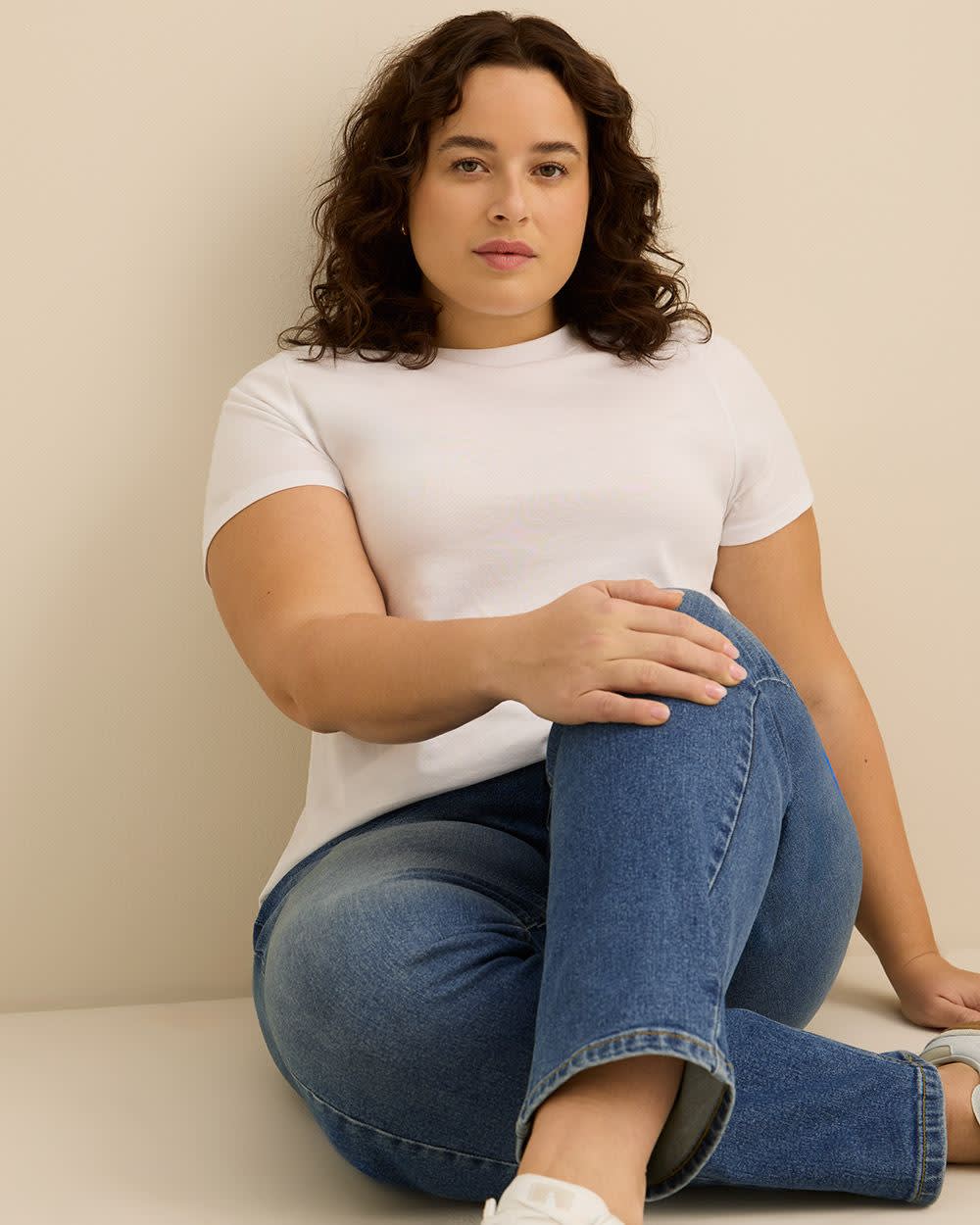 Petite, Curvy-Fit Straight-Leg Jean - d/C JEANS