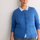 Responsible, Buttoned-Down Cotton Blend Crew Neck Cardigan