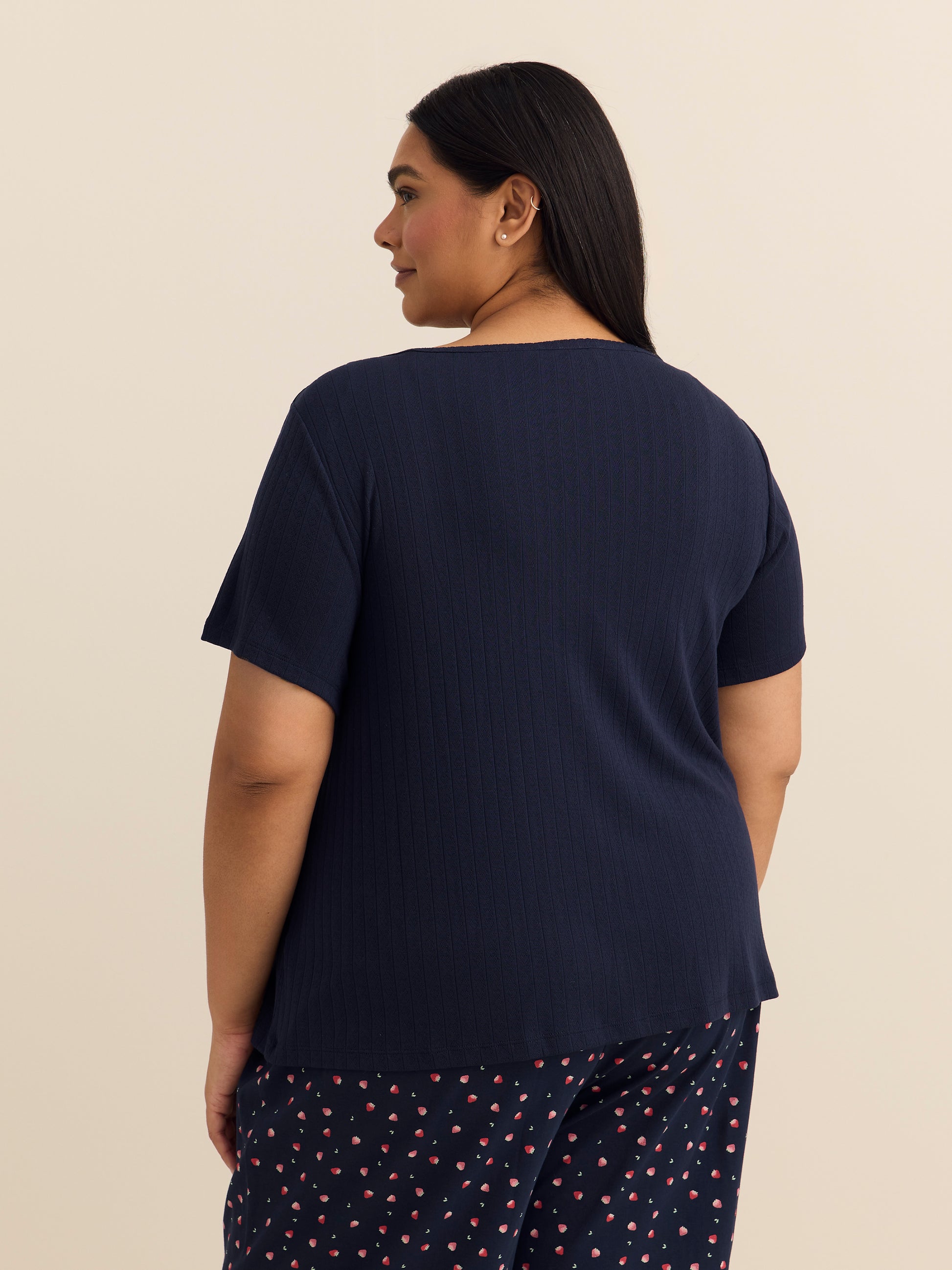 Pointelle Short-Sleeve Pyjama Top - ti Voglio