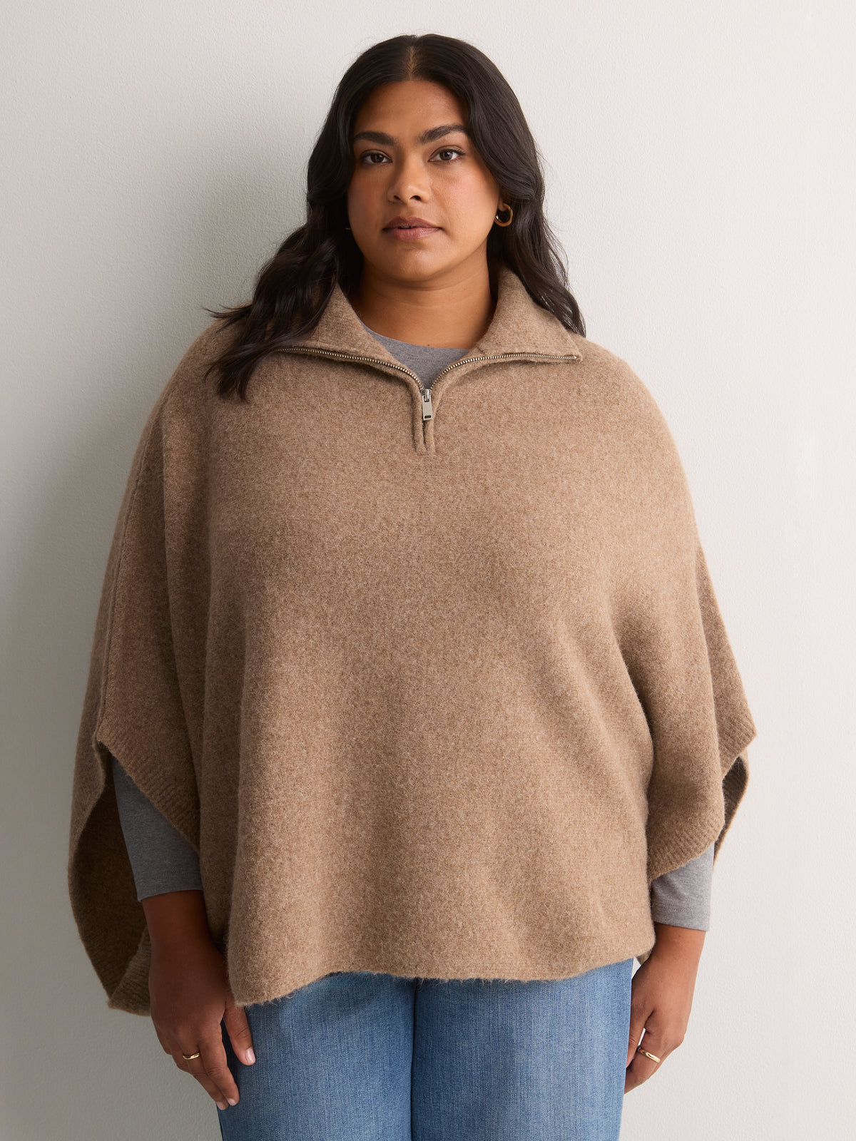 Half Zip Pop-Over Cape