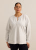 French Terry Henley Sweatshirt with Side Slits - ActiveZone