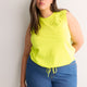 Straight-Fit Sleeveless Bubble Knit Top with Embroidery