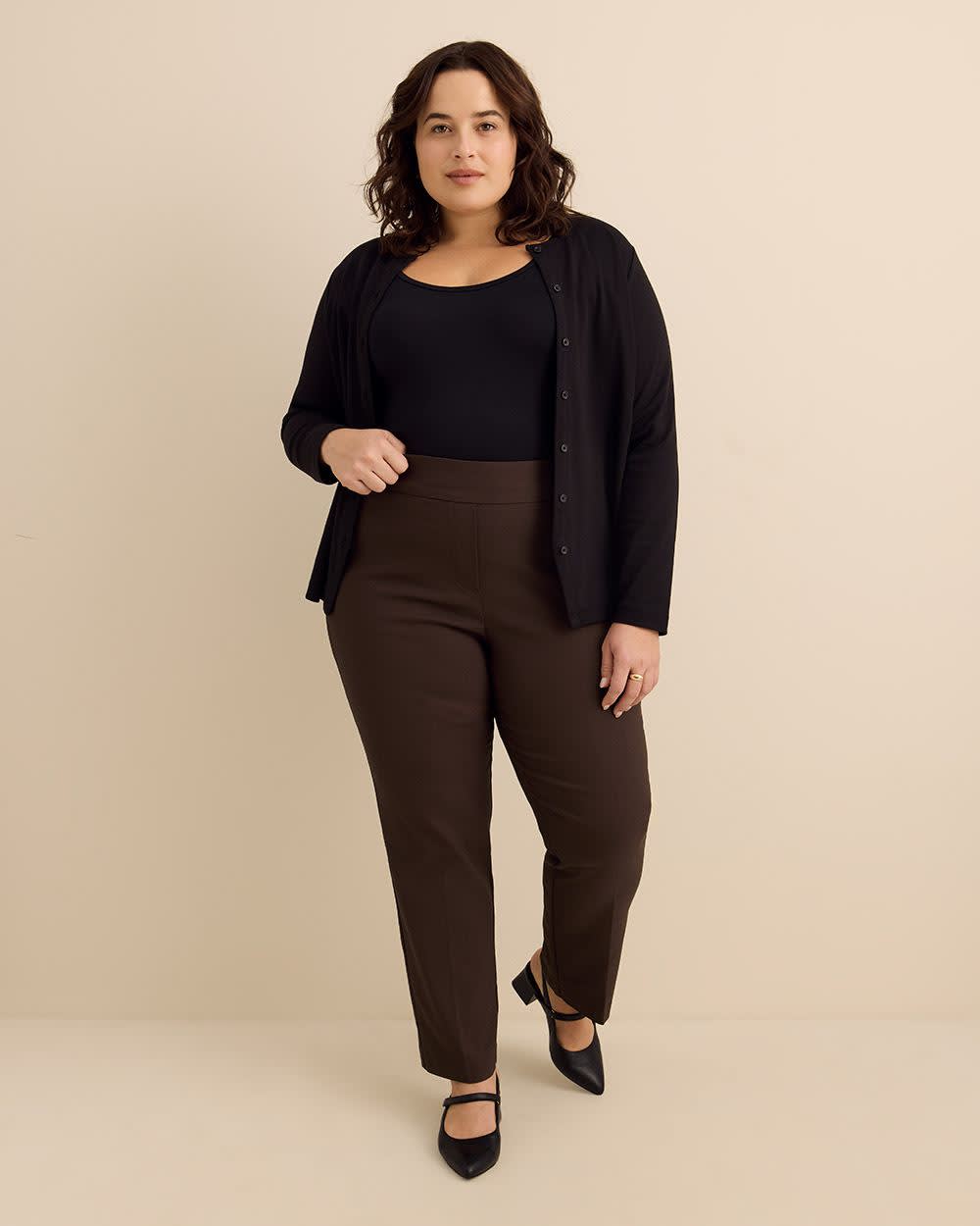 Brand Petite Fit Straight-Leg Pant Soft Stretch Plus Size Pants ...