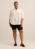 Bike Short with Eyelet Palm Tree Embroidery