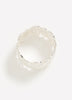 Wide Silver Lace-Effect Elastic Bracelet
