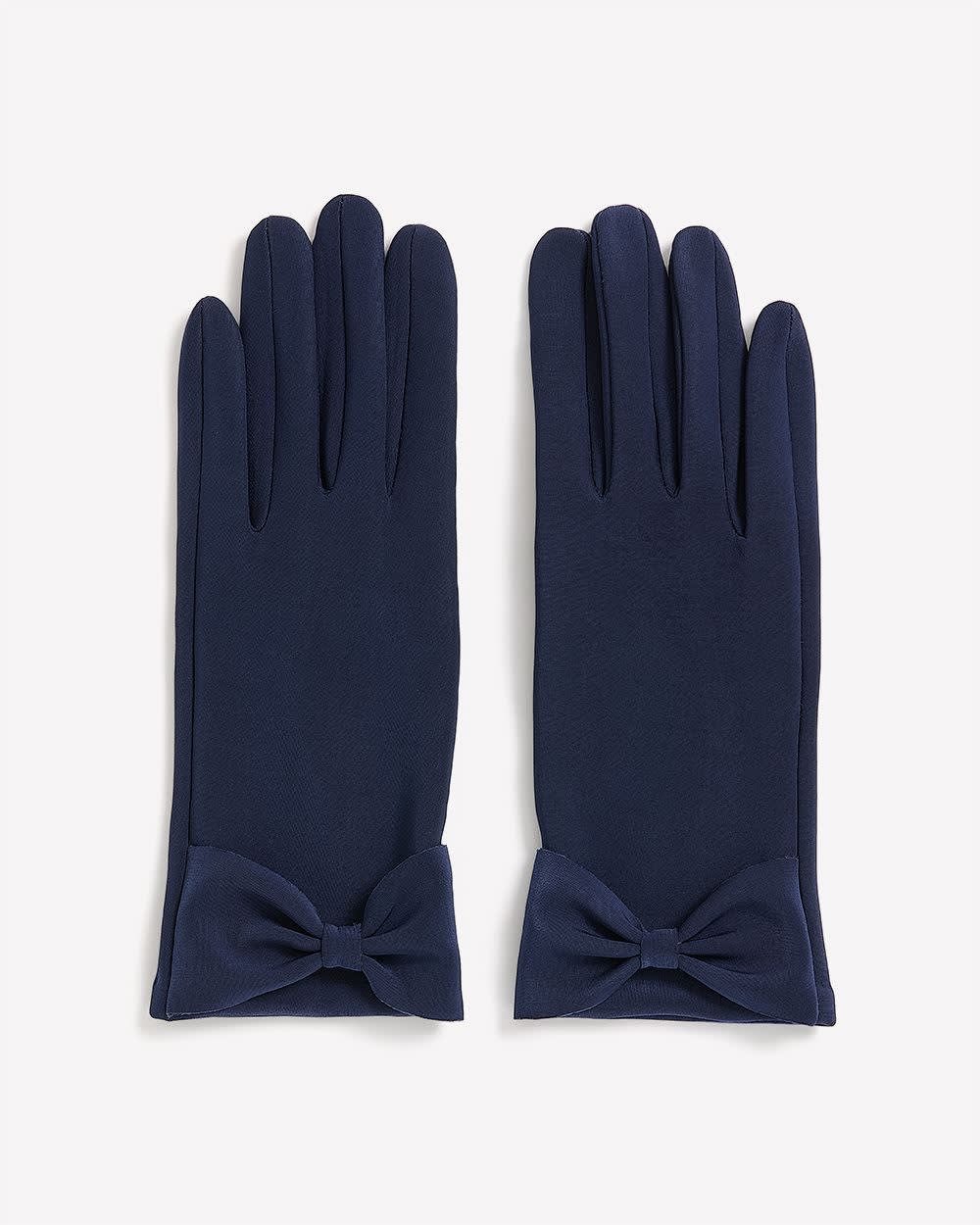 Gants habillés en tricot avec boucle au poignet