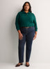 Loose Waffle Knit Tunic with Buttoned Collar