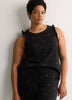 Black Heart-Print Modern-Fit Sleeveless Pyjama Top - tiVOGLIO