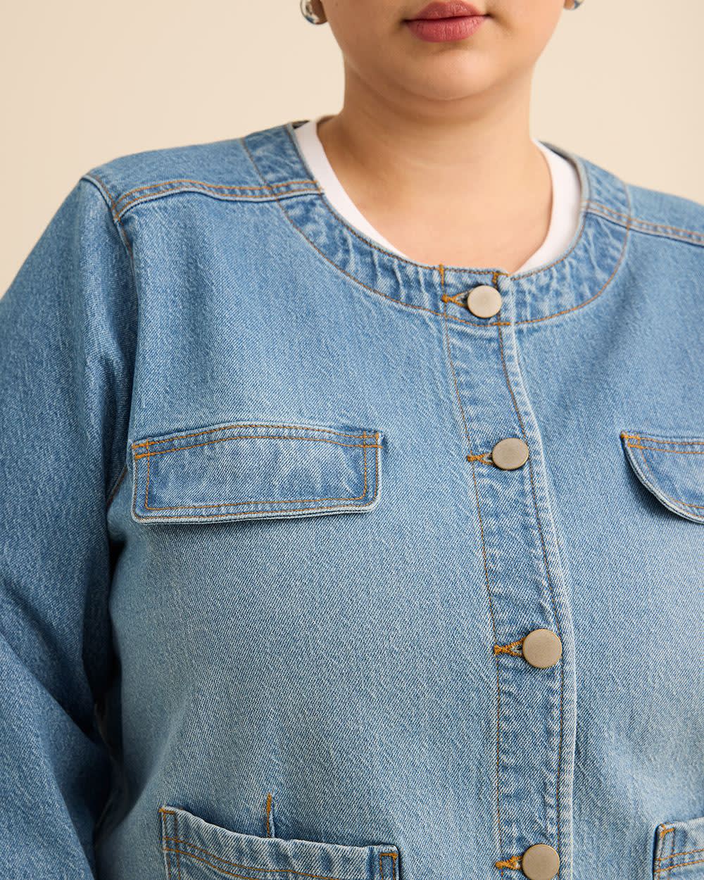 Veste en denim courte sans collet - d/C JEANS