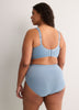 Blue Wireless Padded T-Shirt Bra with Lace - tiVOGLIO
