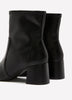 Extra Wide Width, Black Faux Leather Mid-Block-Heel Bootie
