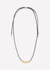 Short Corded Necklace with Golden Pendant