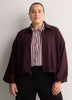 Dark Balloon-Hem Bomber Jacket