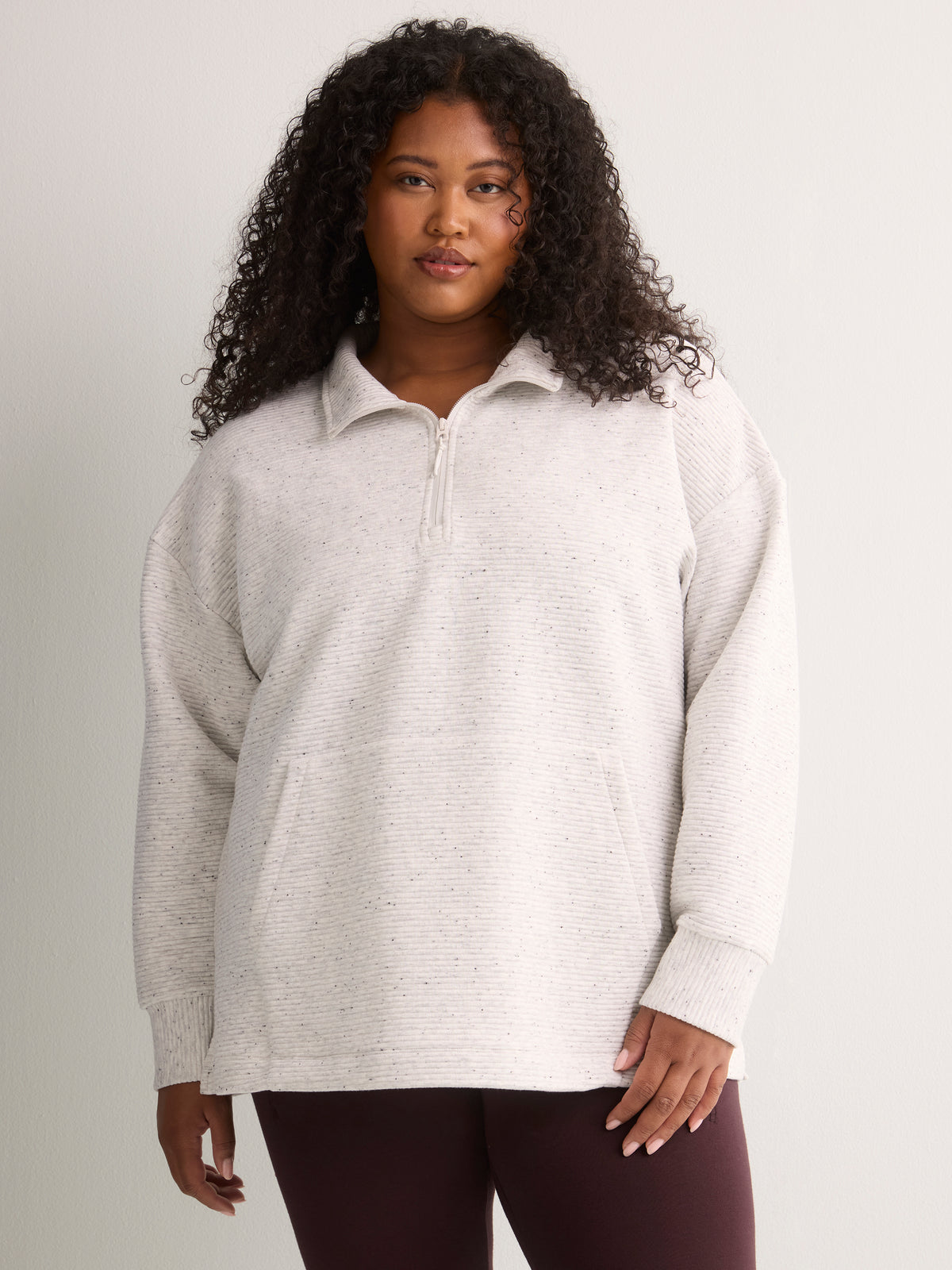 Long Nep Ottoman Half-Zip Sweatshirt - Active Zone