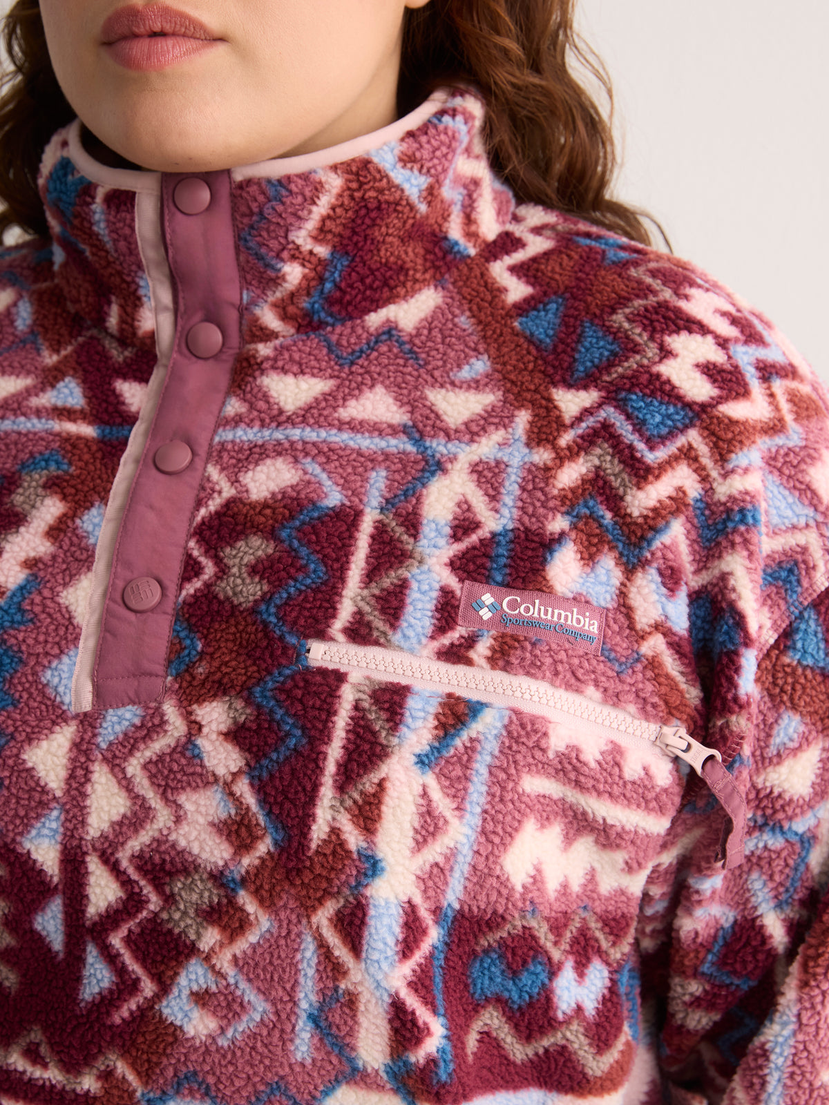 Helvetia II Printed Cropped Half-Snap Fleece Pullover - Columbia