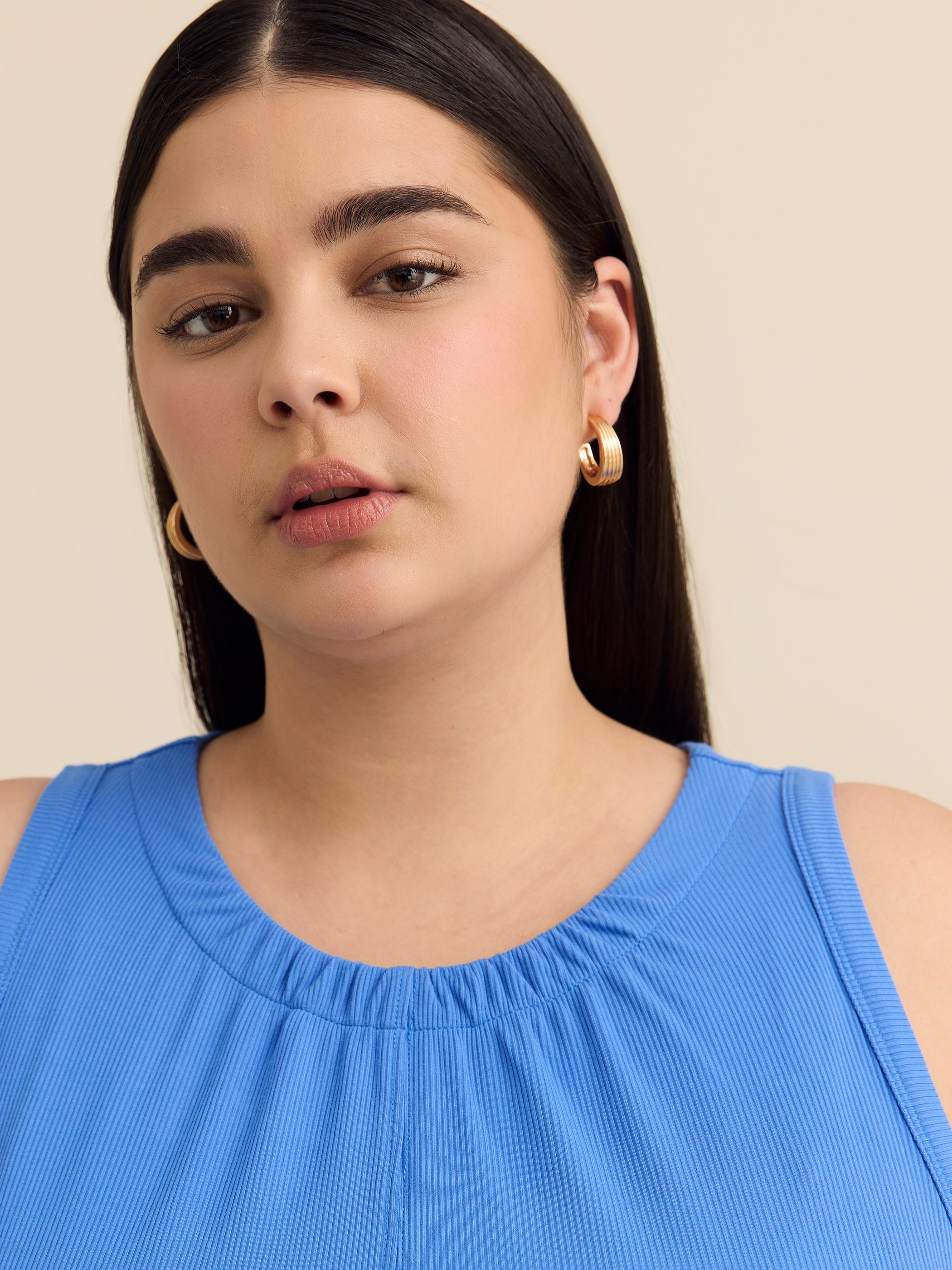 Responsible, Ribbed Sleeveless Halter Dress with Pockets