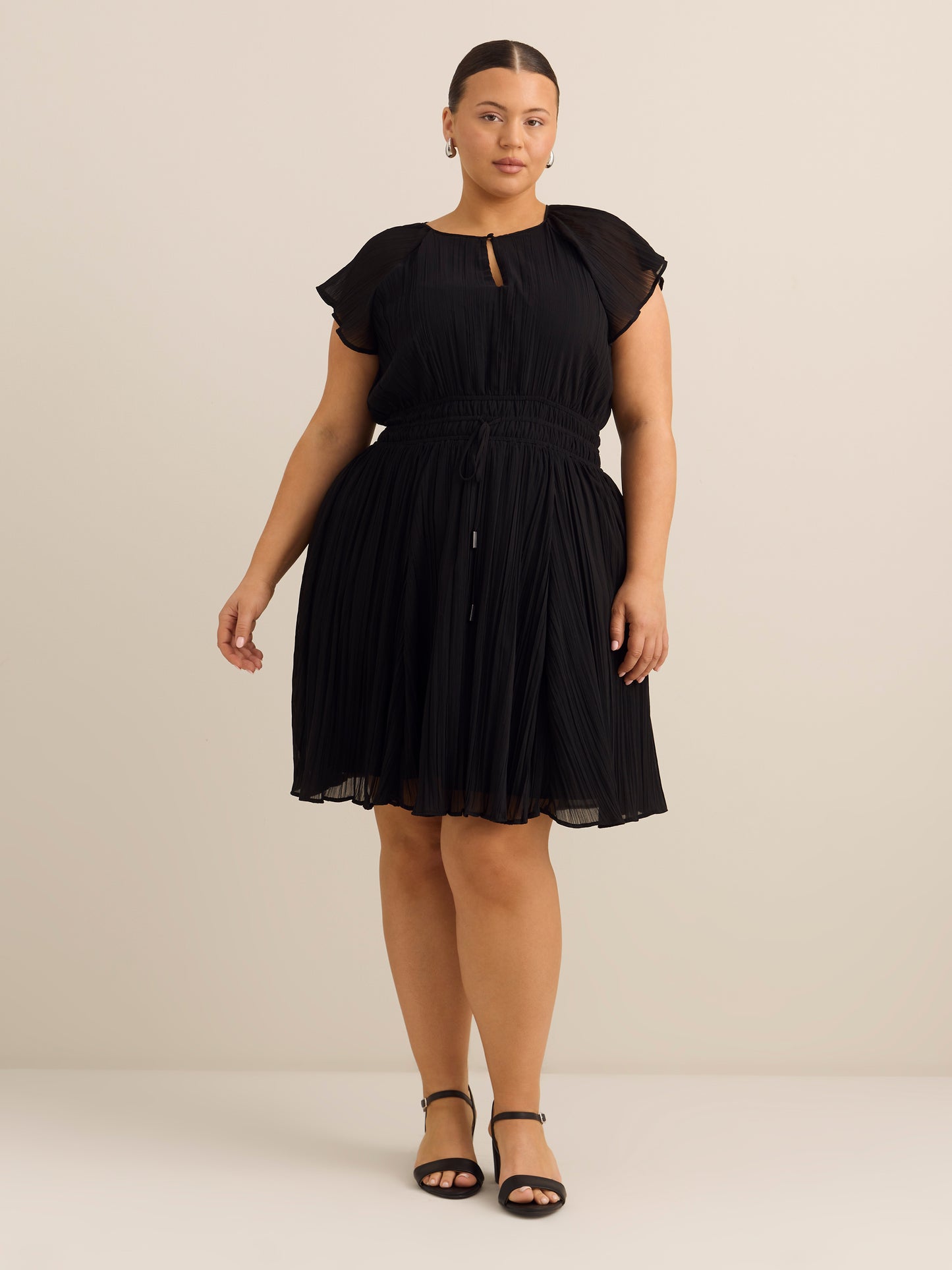 Raglan Short-Sleeve Dress with Elastic Waist - Addition Elle