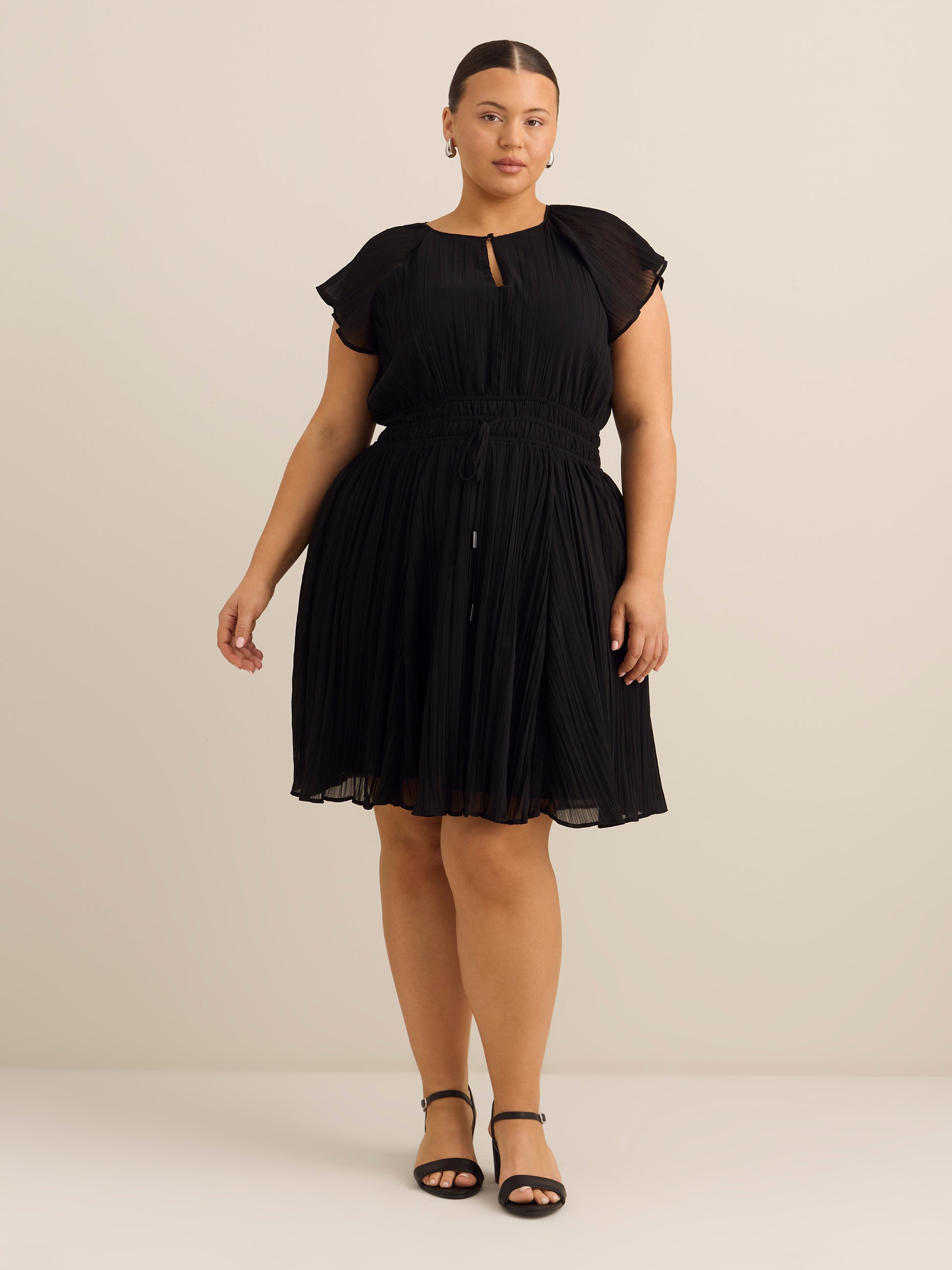 Raglan Short-Sleeve Dress with Elastic Waist - Addition Elle