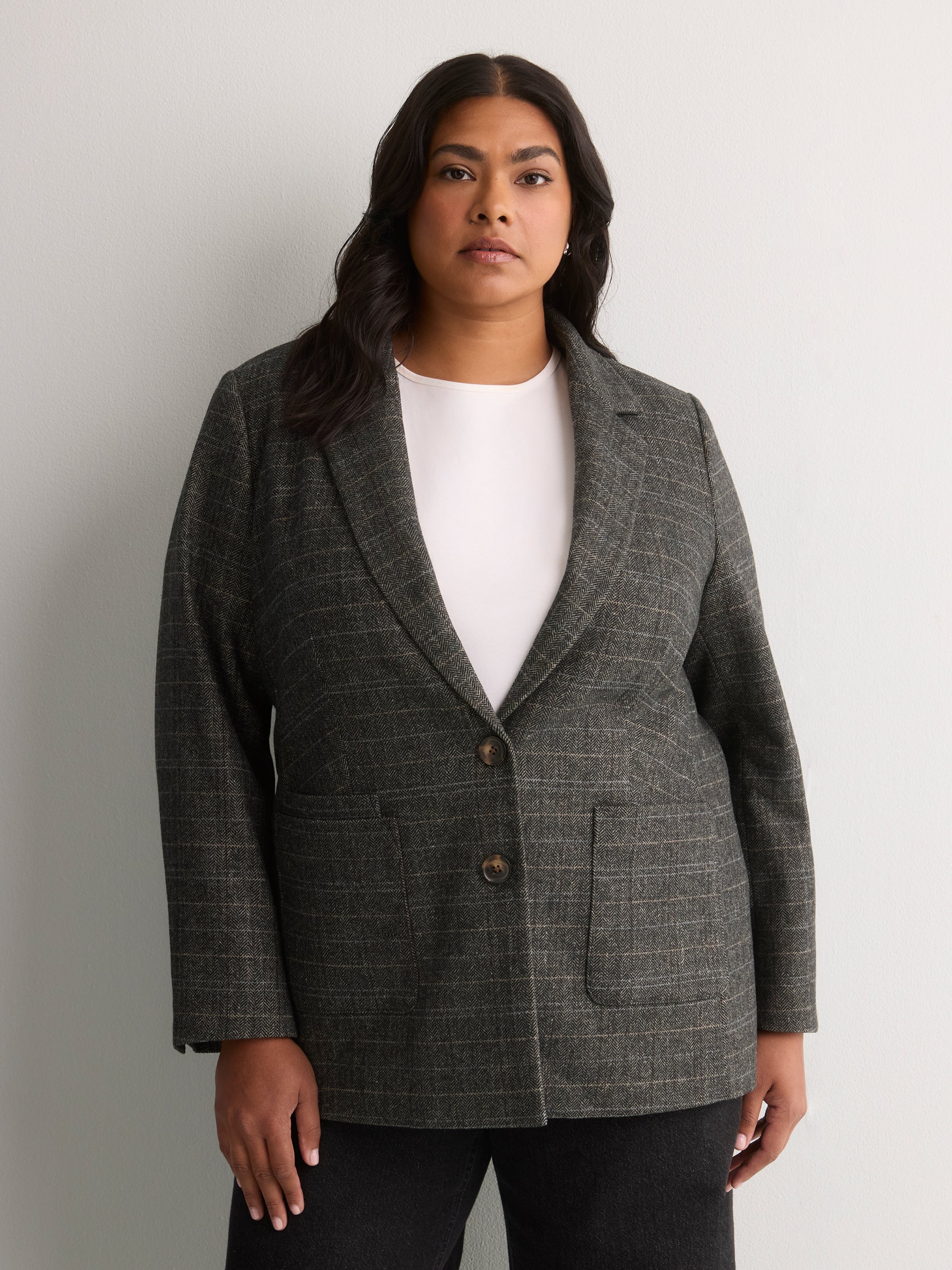 Charcoal Twill Winter Blazer