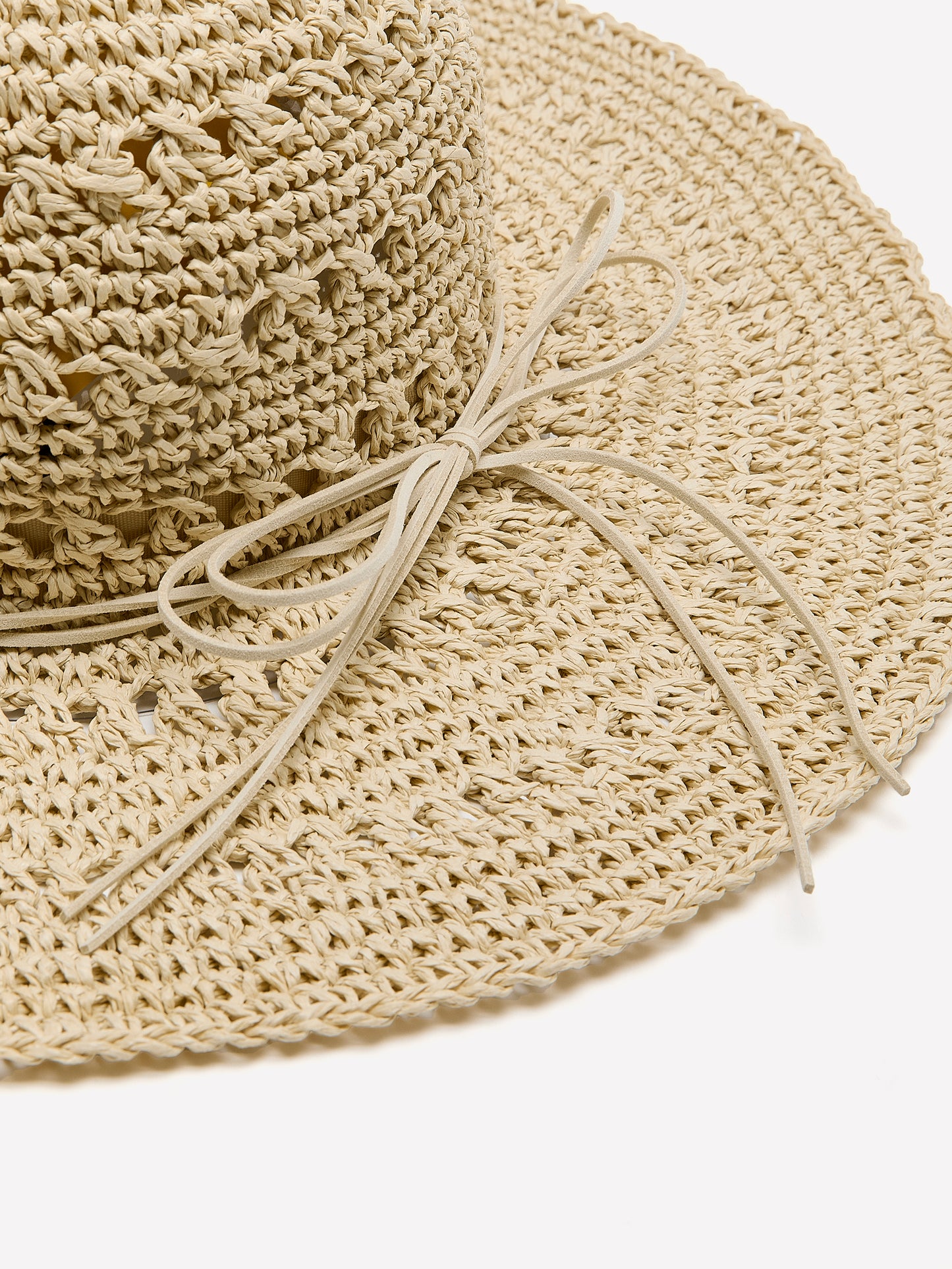 Open Weave Wide Rim Straw Hat